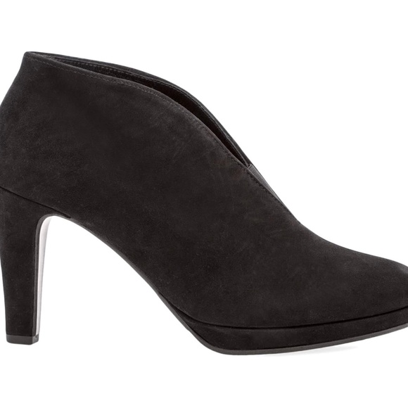 Gabor Amien Black Suede Heeled Booties Leather Slip On Ankle Boots Pumps 8.5 - Picture 5 of 12